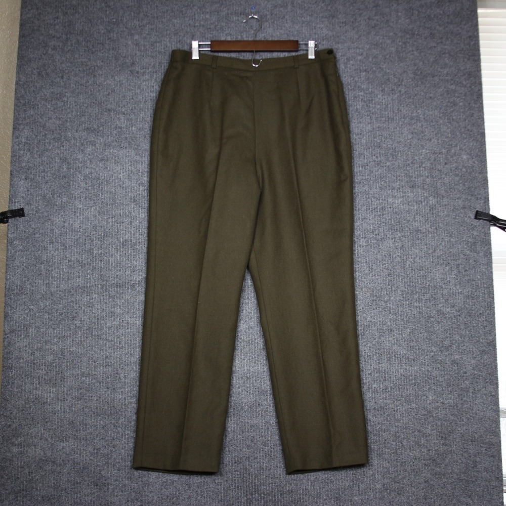 Vintage SAGE HARBOR Womens Size 14 Wool Blend Pleated Dress Pants Olive Green‎